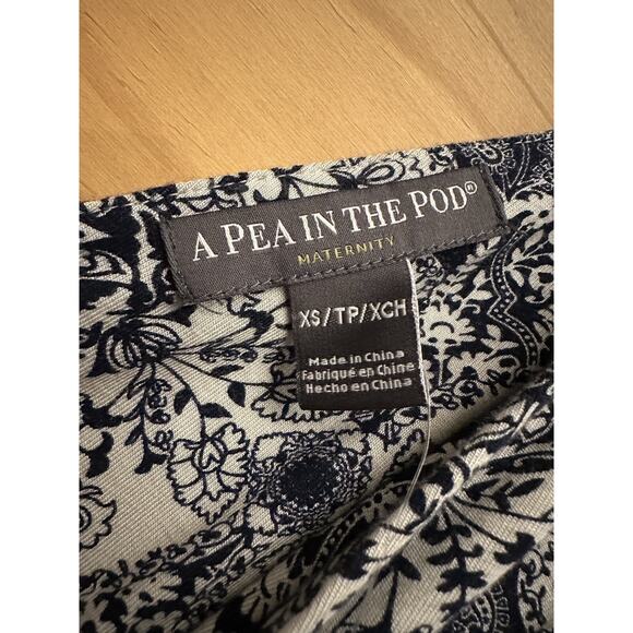 A PEA IN THE POD Maternity Dress Womens XS Indigo Paisley Maxi Stretch Soft NWT - Picture 3 of 10